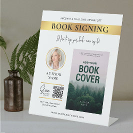 Book-Cover-Autor Foto White & Gold Sockelschild