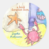 Book donation sticker - ocean (Vorderseite)