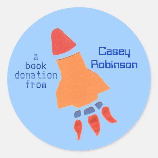 Book donation sticker - rocket (Vorderseite)