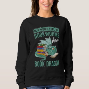 Book Dragon Bookworm Fantasy Animal Book Reading Sweatshirt