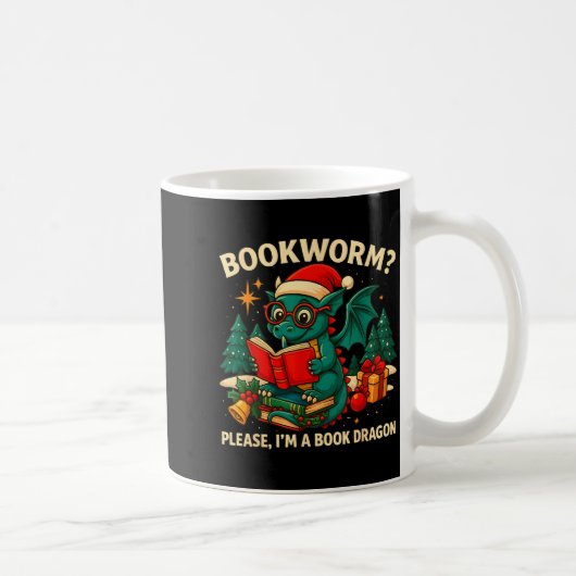 Book Dragon Christmas Reading Gift For Fantasy Lov Kaffeetasse (Rechts)