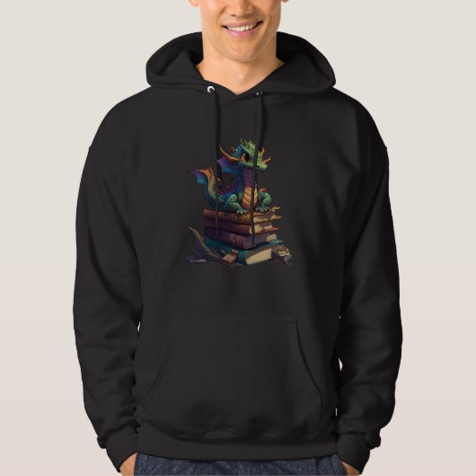 Book Dragon Fans Book Reading Enthusiasts Books Hoodie (Vorderseite)