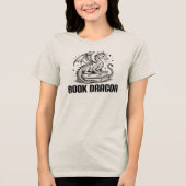 Book Dragon, Fantasy Reader Tri-Blend Shirt (Vorderseite)