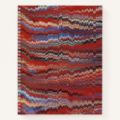 Book Endpaper Marbling (überwiegend in Rot) Notizblock (Vorderseite)