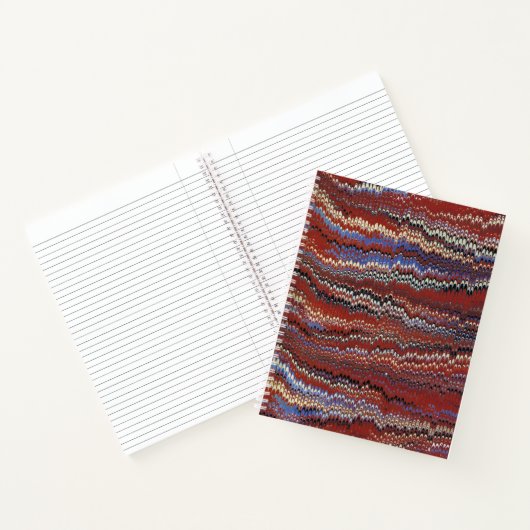 Book Endpaper Marbling (überwiegend in Rot) Notizblock (Innenseite)