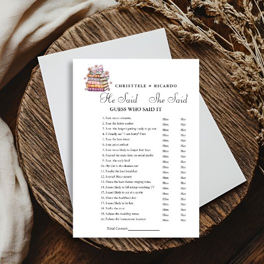 Book Er sagte, sie habe Brautparty-Spielkarte gesa Ankündigung