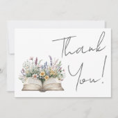 Book Floral Thank You Dankeskarte (Vorderseite)