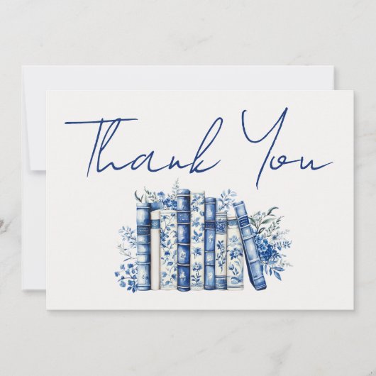 Book Floral Thank You Dankeskarte (Vorderseite)