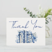Book Floral Thank You Dankeskarte (Stehend Vorderseite)