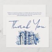 Book Floral Thank You Dankeskarte (Vorne/Hinten)
