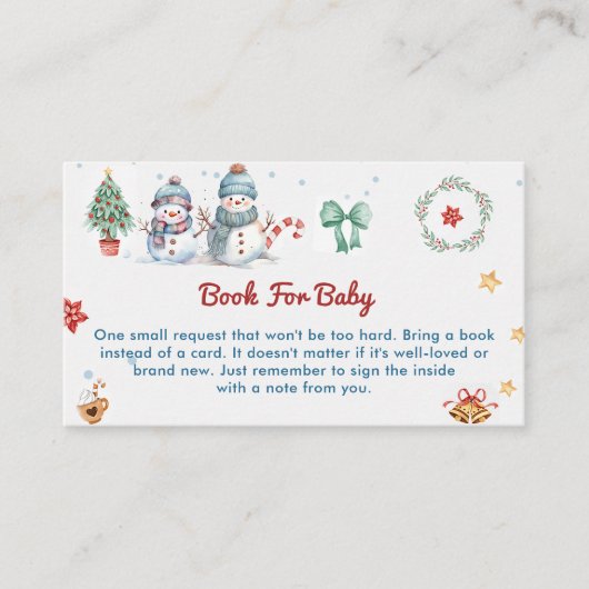 Book for Baby Christmas Snowman Party Begleitkarte (Vorderseite)