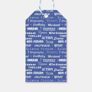 Book Genres Blue White Geschenkanhänger