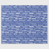 Book Genres Blue White Geschenkpapier (Flach)