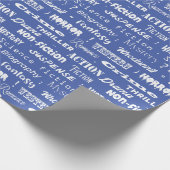 Book Genres Blue White Geschenkpapier (Ecke)