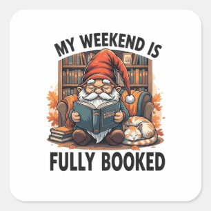 Book-gnome-Design Quadratischer Aufkleber