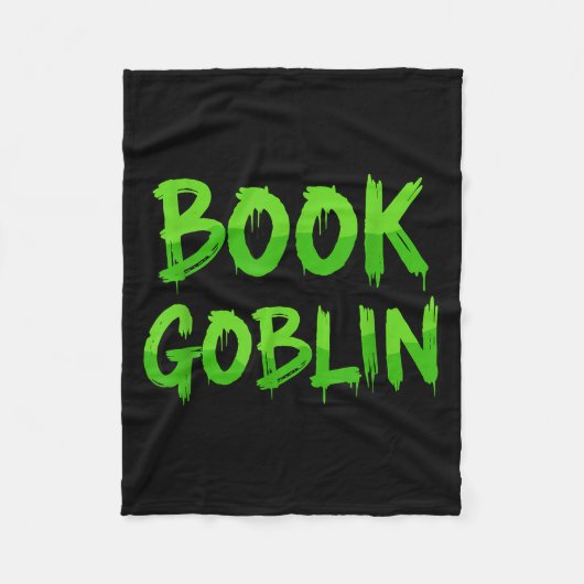 Book Goblin Funny Reading Or Writing School Studen Fleecedecke (Vorderseite)