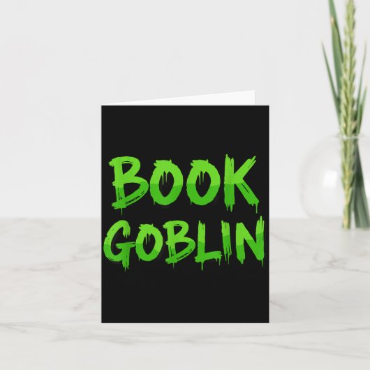 Book Goblin Funny Reading Or Writing School Studen Karte (Vorderseite)