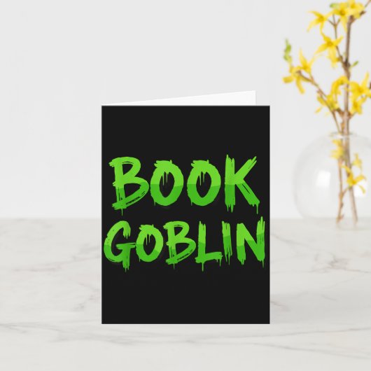 Book Goblin Funny Reading Or Writing School Studen Karte (Gelbe Blume)