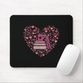 Book Heart Book Reader Geschenk Bookworm Nerd Lieb Mousepad (Mit Mouse)