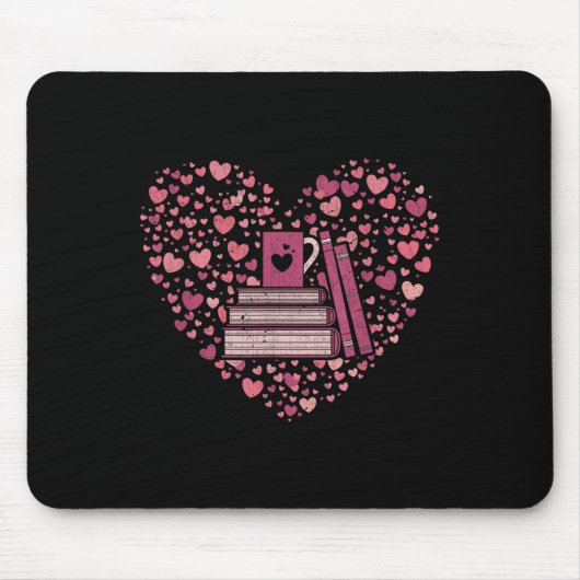 Book Heart Book Reader Geschenk Bookworm Nerd Lieb Mousepad (Vorne)