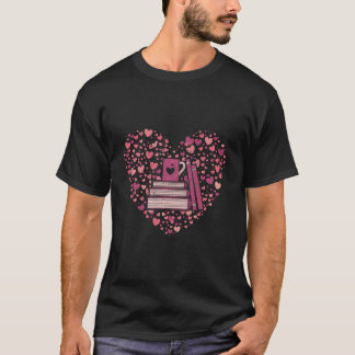 Book Heart Book Reader Geschenk Bookworm Nerd Lieb T-Shirt