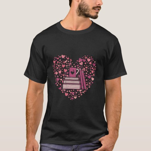 Book Heart Book Reader Geschenk Bookworm Nerd Lieb T-Shirt (Vorderseite)