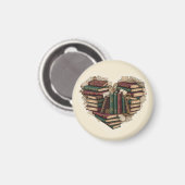Book Heart Magnet | Vintage Aesthetic Reader Art (Vorderseite/Rückseite)