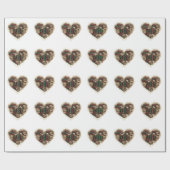 Book Heart Wrapping Paper | Vintage Aesthetic Geschenkpapier (Flach)