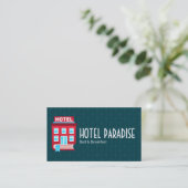 Book Hotel Logo | Bed Breakfast Visitenkarte (Stehend Vorderseite)