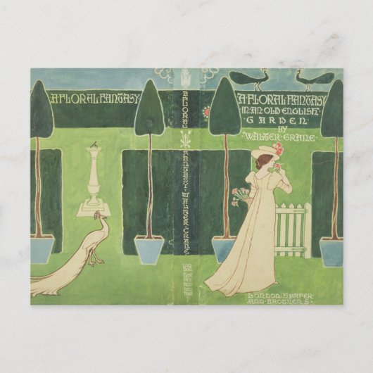 Book Jacket Design "A Floral Fantasy in a Old Postkarte (Vorderseite)