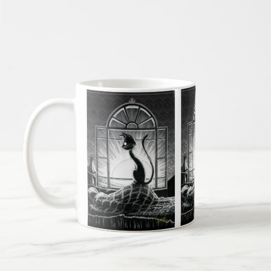 Book Kitty Greets the Morning Coffee Tasse (Links)
