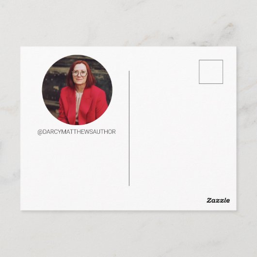 Book Launch Author Promo Photo QR Code Postkarte (Rückseite)