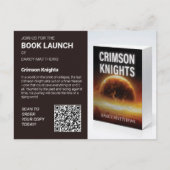 Book Launch Author Promo Photo QR Code Postkarte (Vorderseite)