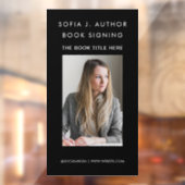 Book Launch Autor Writer Foto Werbeaktion Black Fensteraufkleber (Blatt 2)