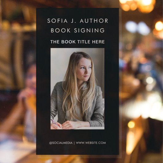 Book Launch Autor Writer Foto Werbeaktion Black Fensteraufkleber