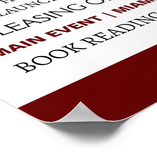 Book Launch Editable Custom Poster (Ecke)