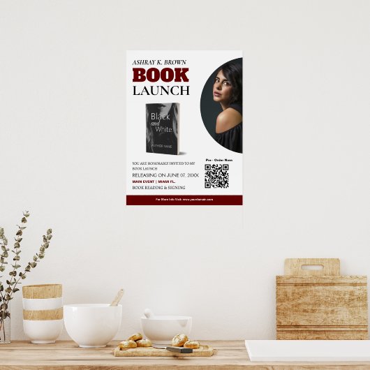 Book Launch Editable Custom Poster (Küche)