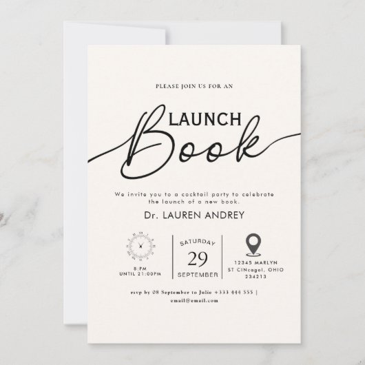 Book Launch Invitation Einladung (Vorderseite)