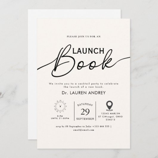 Book Launch Invitation Einladung (Vorne/Hinten)