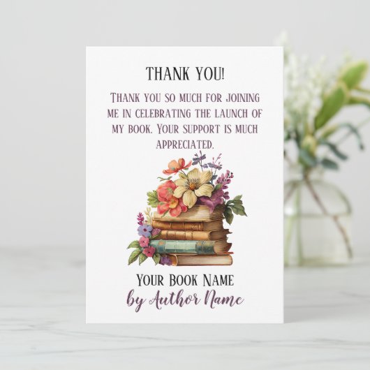 Book Launch Party Vielen Dank Einladung (Stehend Vorderseite)