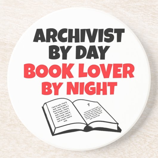 Book Lover Archivist Sandstein Untersetzer (Vorne)