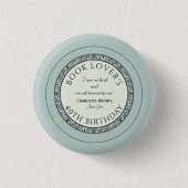 Book Lover Blue Personalisiert Birthday Abzeichen Button (Vorderseite)