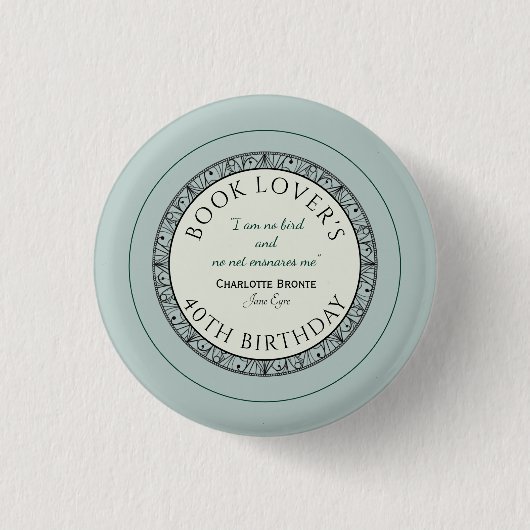Book Lover Blue Personalisiert Birthday Abzeichen Button (Vorderseite)