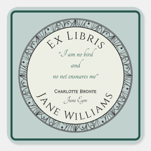 Book Lover Blue Personalisiert Buchzeichen Sticker (Vorderseite)