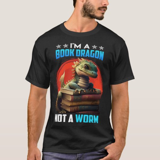Book lover Book Dragon Reading friends bookworm Bo T-Shirt (Vorderseite)