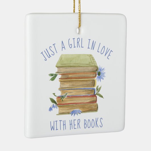 Book Lover Book Stack Blume Keramik Ornament (Rechts)