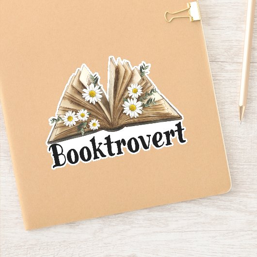 Book Lover Booktrovert Aufkleber (Notizbuch)