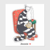 Book Lover Cat Art Sticker (Blatt)
