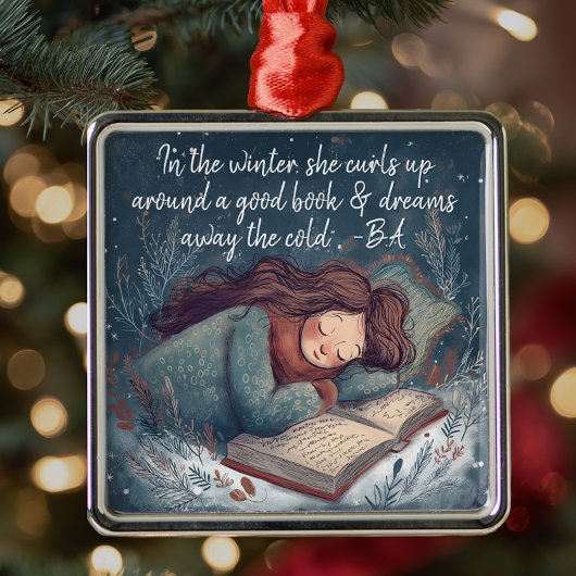 Book Lover Christmas Ornament Aus Metall