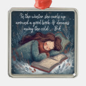 Book Lover Christmas Ornament Aus Metall (Vorne)